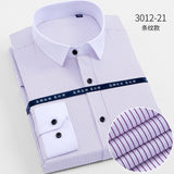 New Arrived Mens shirts Brand Long sleeve striped Man Smart Social Dress Shirts White Blue Splice Male Clothing Big Size 4XL