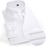 New Arrived Mens shirts Brand Long sleeve striped Man Smart Social Dress Shirts White Blue Splice Male Clothing Big Size 4XL