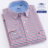 Mens Casual Shirts Fashion Cotton Business Plaid Dress Shirt Soft Comfortable Checkered Button Up Long Sleeve Male Clothing 4XL