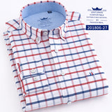 Mens Casual Shirts Fashion Cotton Business Plaid Dress Shirt Soft Comfortable Checkered Button Up Long Sleeve Male Clothing 4XL