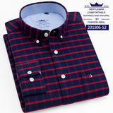 Mens Casual Shirts Fashion Cotton Business Plaid Dress Shirt Soft Comfortable Checkered Button Up Long Sleeve Male Clothing 4XL
