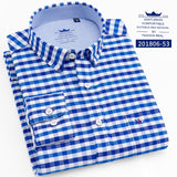Mens Casual Shirts Fashion Cotton Business Plaid Dress Shirt Soft Comfortable Checkered Button Up Long Sleeve Male Clothing 4XL