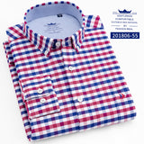 Mens Casual Shirts Fashion Cotton Business Plaid Dress Shirt Soft Comfortable Checkered Button Up Long Sleeve Male Clothing 4XL