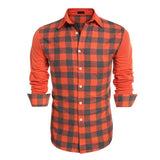 2018 spring Fashion Men Shirts Plaid Casual Long Sleeve Button Down Quality Streetwear 4 Colors Shirt Tops Tees Male Clothing