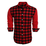 2018 spring Fashion Men Shirts Plaid Casual Long Sleeve Button Down Quality Streetwear 4 Colors Shirt Tops Tees Male Clothing